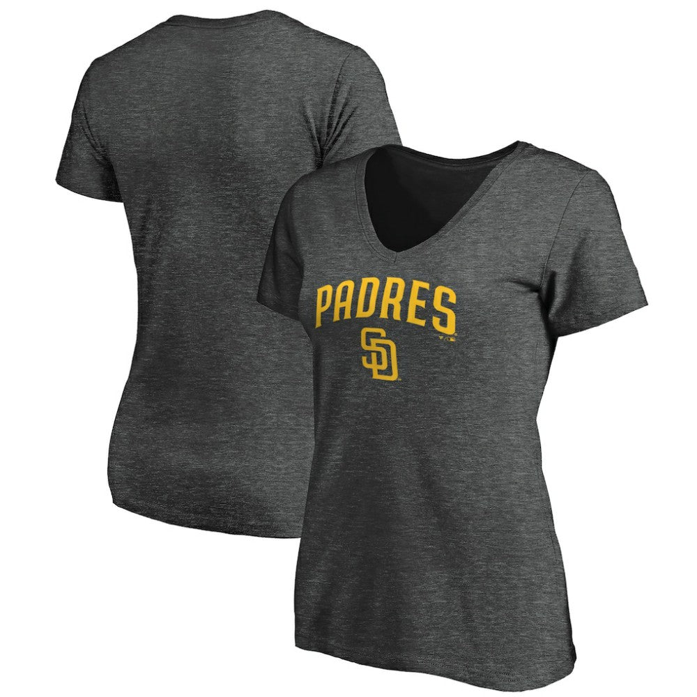 San Diego Padres Women's Core Team Lock Up Wordmark V-Neck T-Shirt Sale