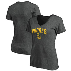 San Diego Padres Women's Core Team Lock Up Wordmark V-Neck T-Shirt Sale