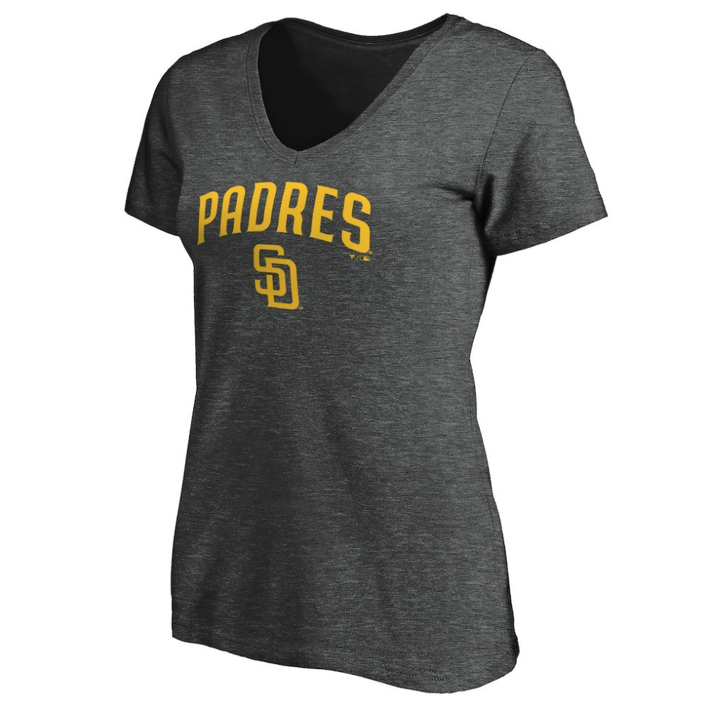 San Diego Padres Women's Core Team Lock Up Wordmark V-Neck T-Shirt Sale