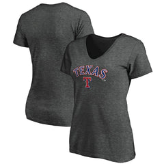 Texas Rangers Women's Core Team Lock Up Wordmark V-Neck T-Shirt Discount