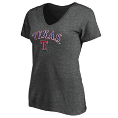 Texas Rangers Women's Core Team Lock Up Wordmark V-Neck T-Shirt Discount