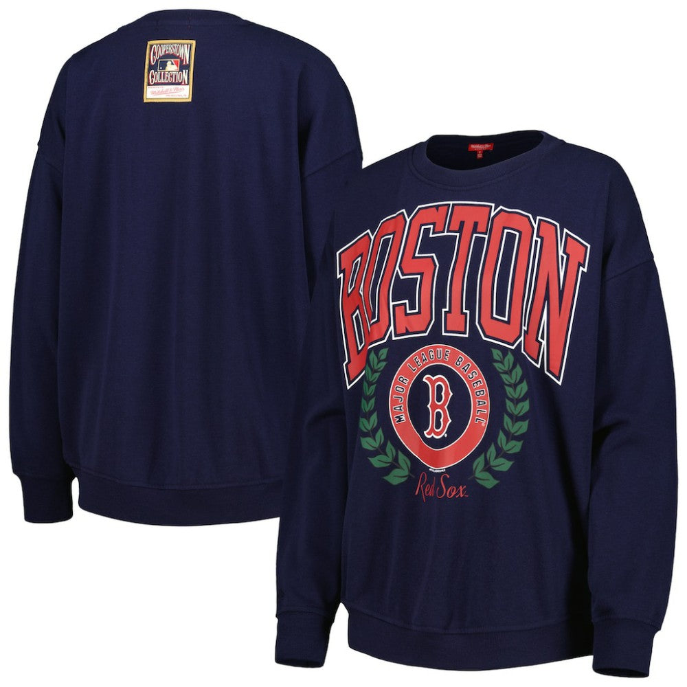 Boston Red Sox Mitchell & Ness Women's Logo Lt 2.0 Pullover Sweatshirt Online