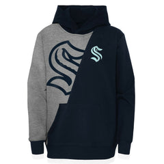Seattle Kraken Youth Unrivaled Pullover Hoodie - Heather Gray/Deep Sea Blue | NHL online