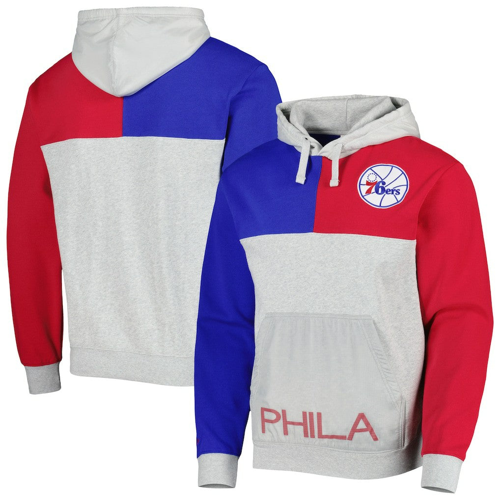 Mitchell & Ness Philadelphia 76ers Tie-Breaker Pullover Hoodie Heather Gray