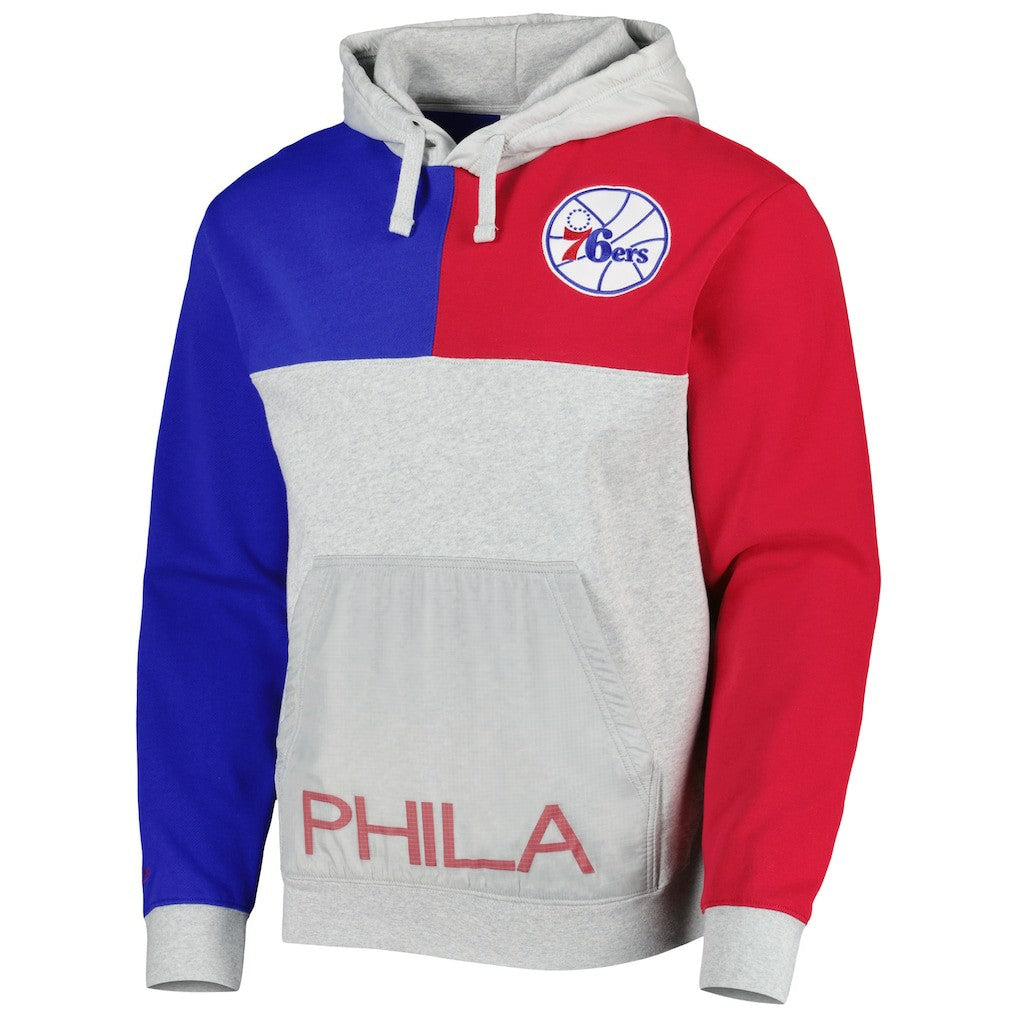 Mitchell & Ness Philadelphia 76ers Tie-Breaker Pullover Hoodie Heather Gray