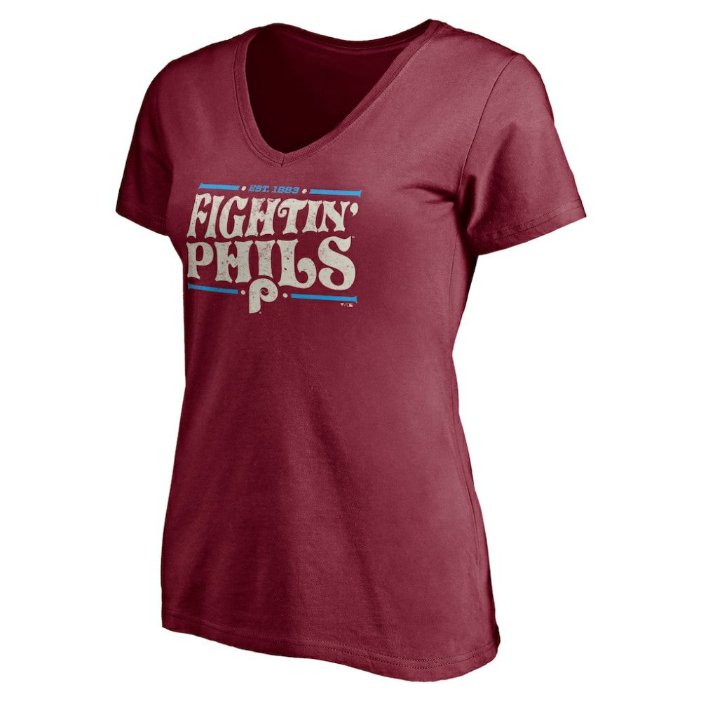 Philadelphia Phillies Women's Fightin' Phils V-Neck T-Shirt Sale