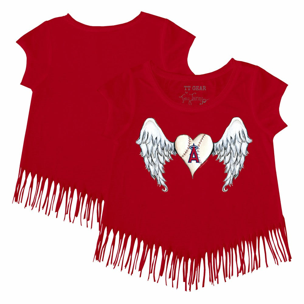 Los Angeles Angels Tiny Turnip Girls Youth Angel Wings Fringe T-Shirt Near Me