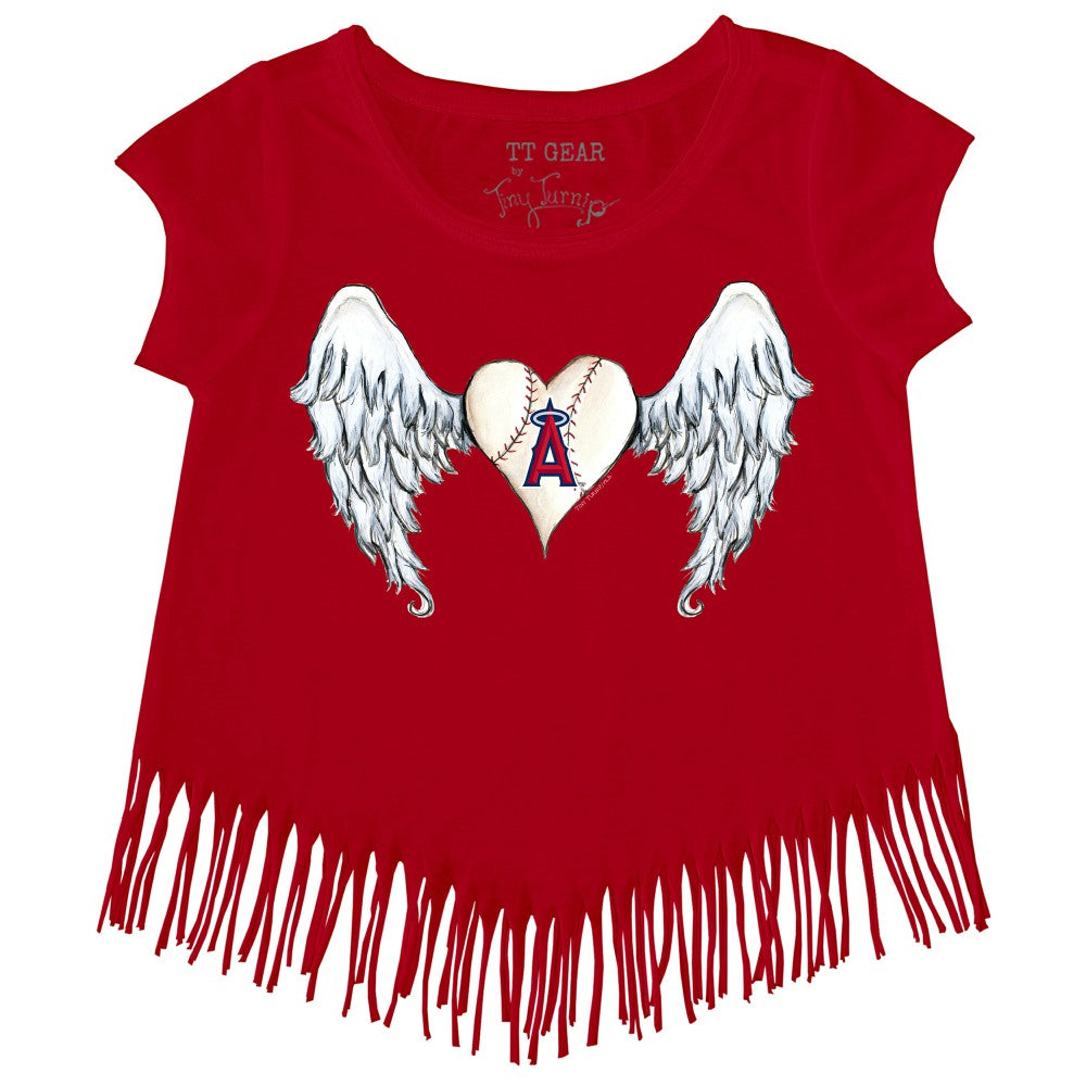 Los Angeles Angels Tiny Turnip Girls Youth Angel Wings Fringe T-Shirt Near Me