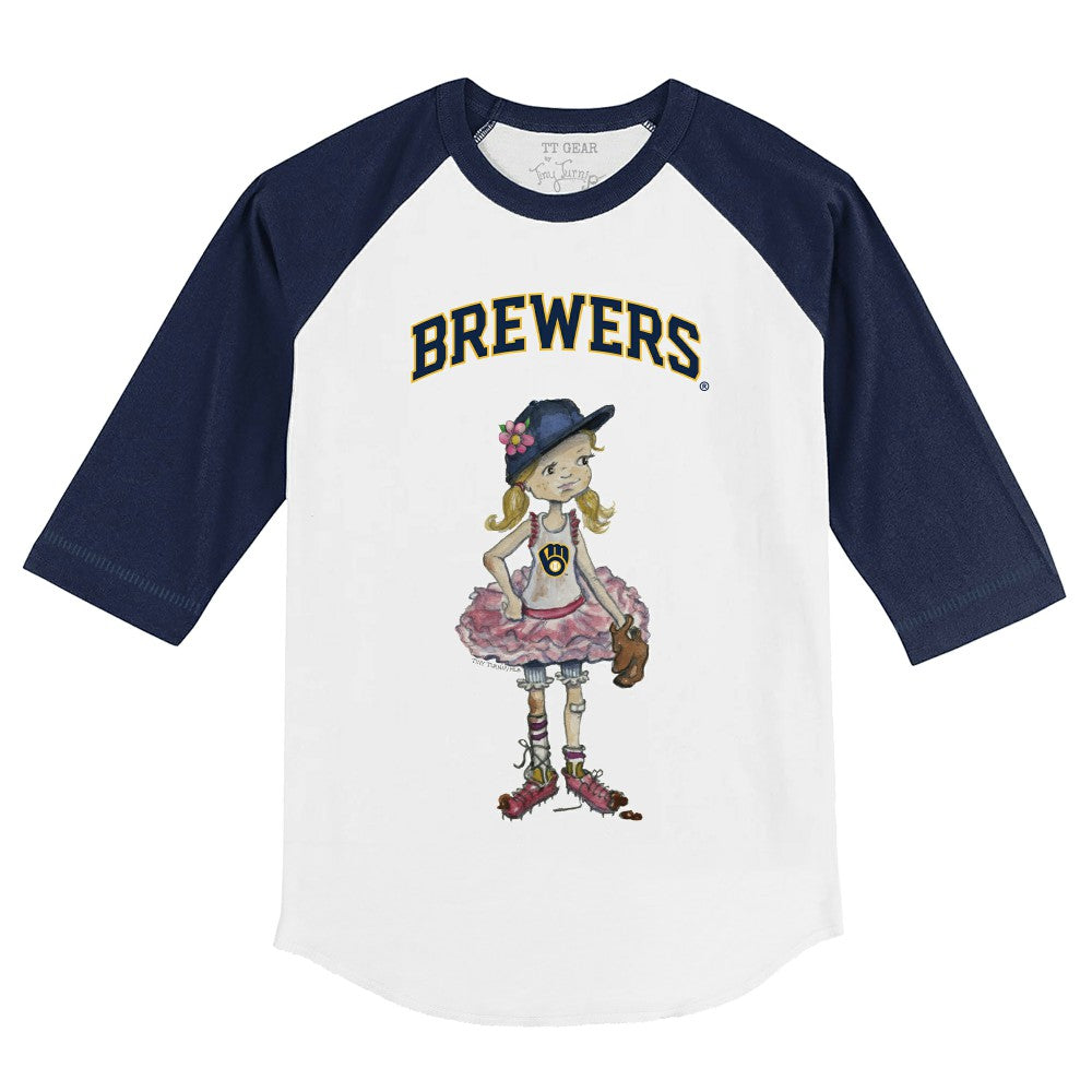 Milwaukee Brewers Tiny Turnip Youth Babes 3/4-Sleeve Raglan T-Shirt Sale