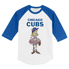 Chicago Cubs Tiny Turnip Youth Babes 3/4-Sleeve Raglan T-Shirt for sale