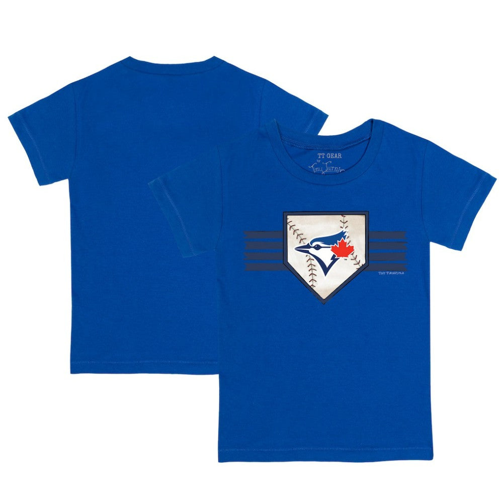Toronto Blue Jays Tiny Turnip Youth Base Stripe T-Shirt Outlet