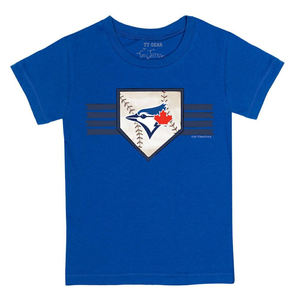 Toronto Blue Jays Tiny Turnip Youth Base Stripe T-Shirt Outlet