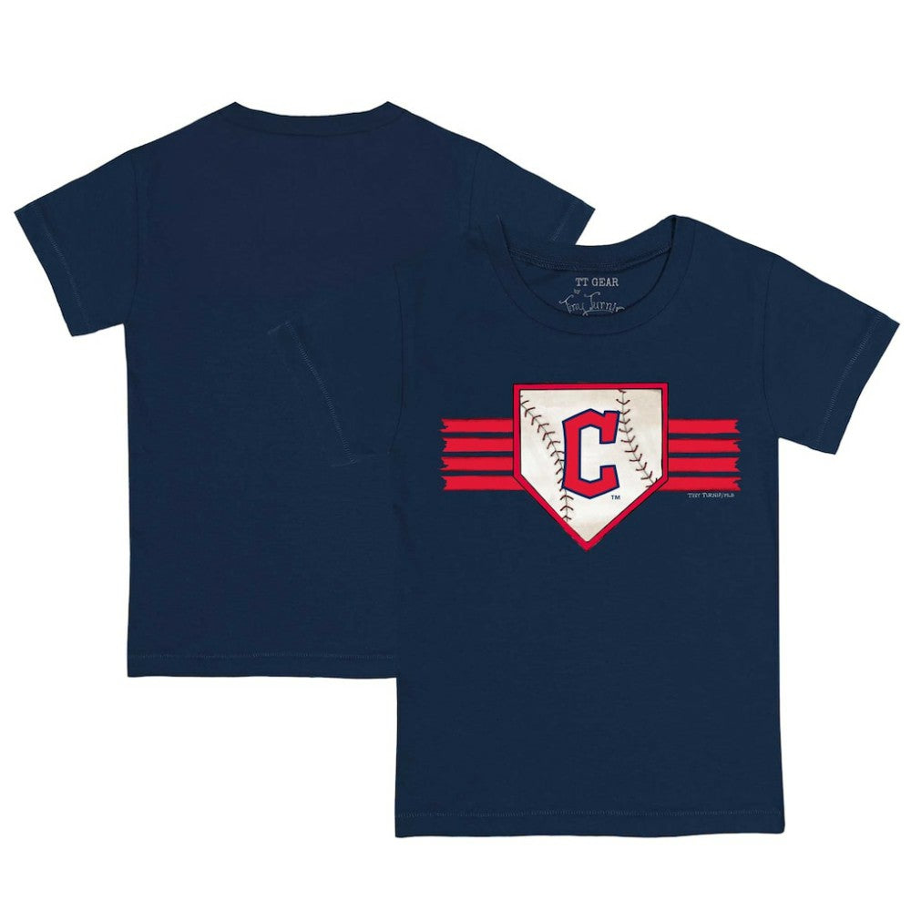 Cleveland Guardians Tiny Turnip Youth Base Stripe T-Shirt for sale