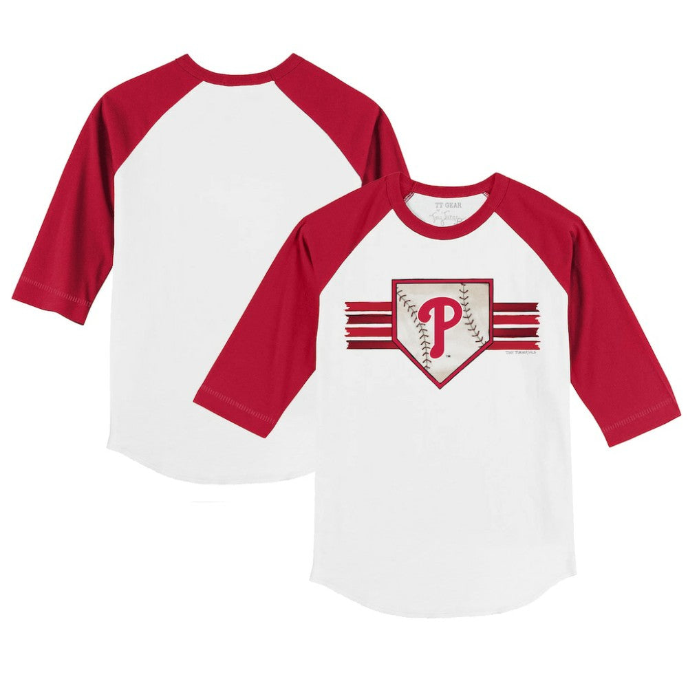 Philadelphia Phillies Tiny Turnip Youth Base Stripe 3/4-Sleeve Raglan T-Shirt Near Me
