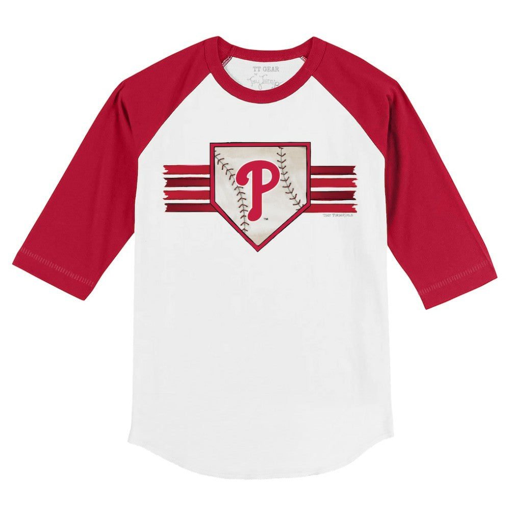 Philadelphia Phillies Tiny Turnip Youth Base Stripe 3/4-Sleeve Raglan T-Shirt Near Me