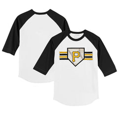Pittsburgh Pirates Tiny Turnip Youth Base Stripe 3/4-Sleeve Raglan T-Shirt Outlet