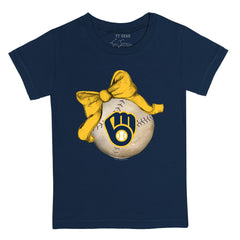Milwaukee Brewers Tiny Turnip Youth Baseball Bow T-Shirt Outlet