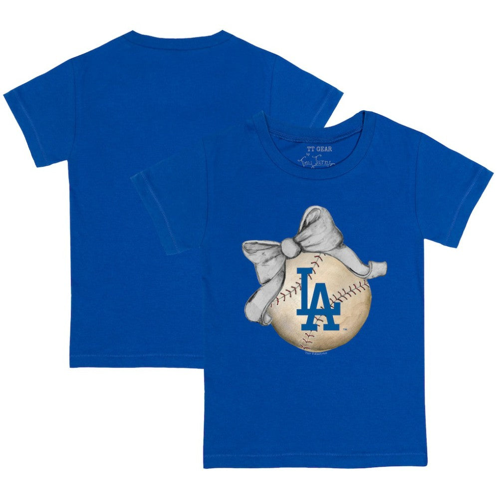 Los Angeles Dodgers Tiny Turnip Youth Baseball Bow T-Shirt Online