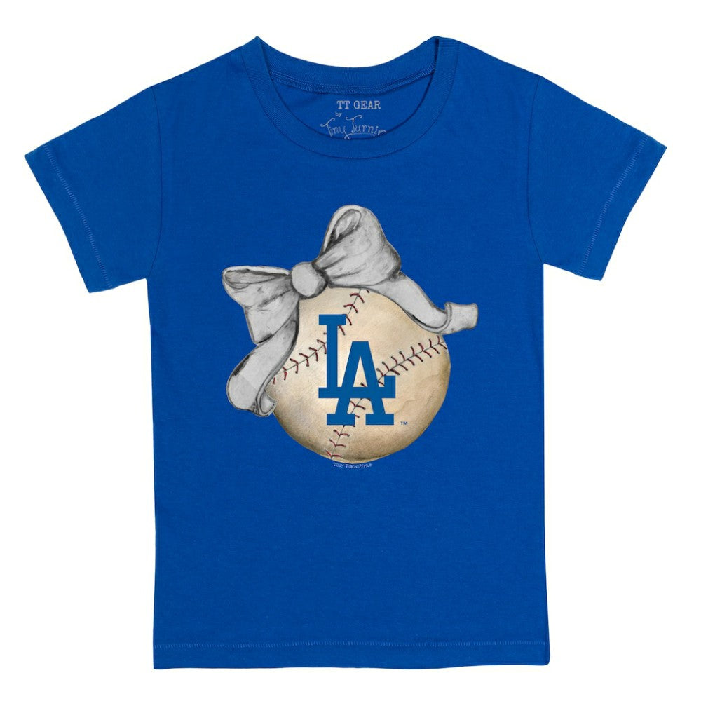 Los Angeles Dodgers Tiny Turnip Youth Baseball Bow T-Shirt Online