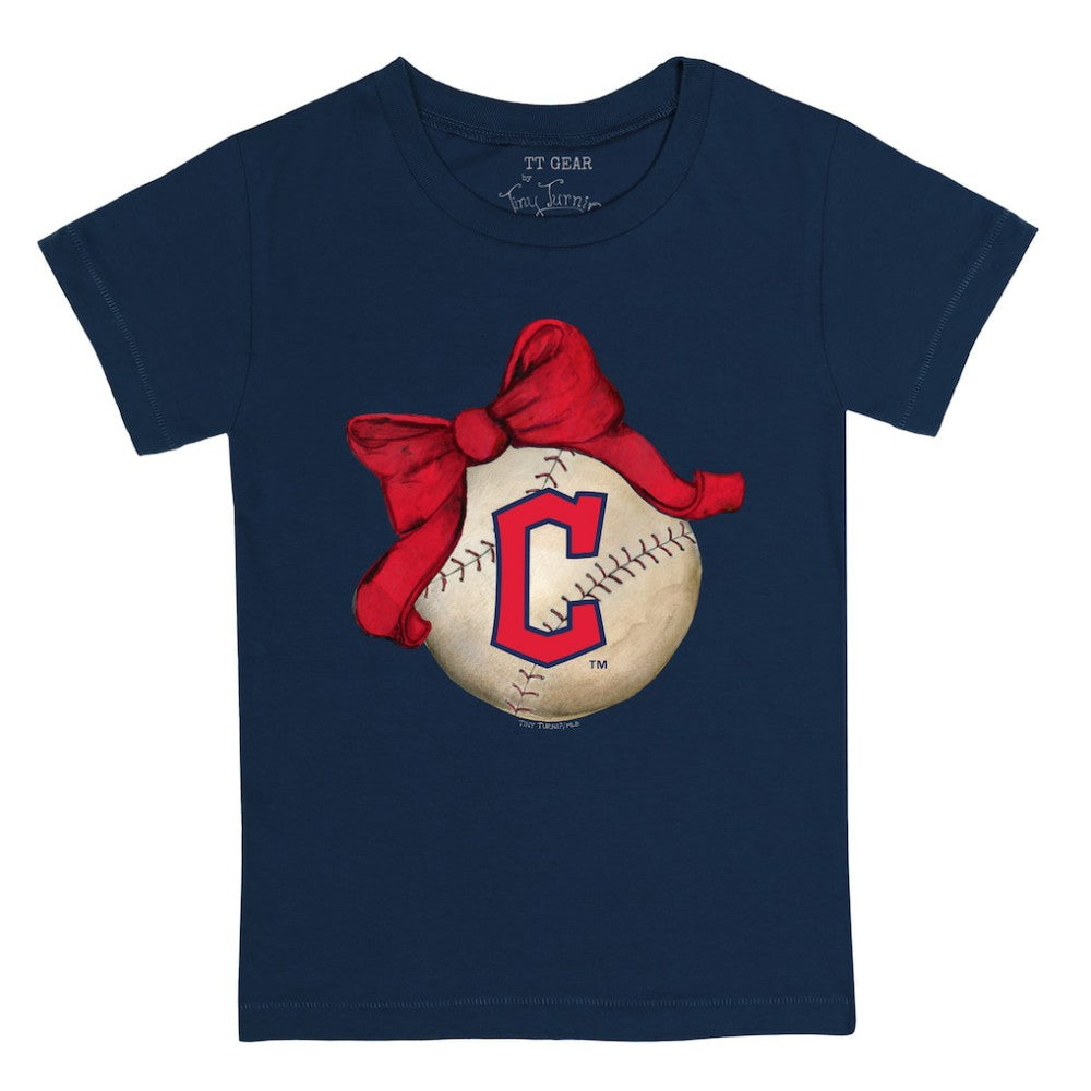 Cleveland Guardians Tiny Turnip Youth Baseball Bow T-Shirt Online