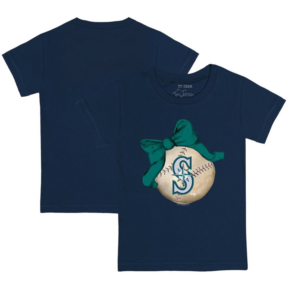 Seattle Mariners Tiny Turnip Youth Baseball Bow T-Shirt Sale