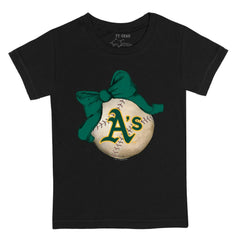 Athletics Tiny Turnip Youth Baseball Bow T-Shirt Discount