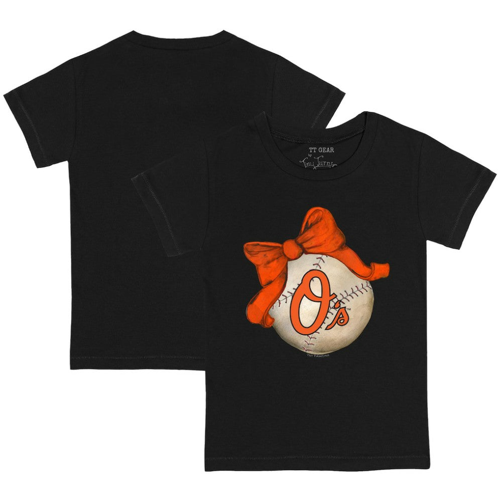 Baltimore Orioles Tiny Turnip Youth Baseball Bow T-Shirt Online