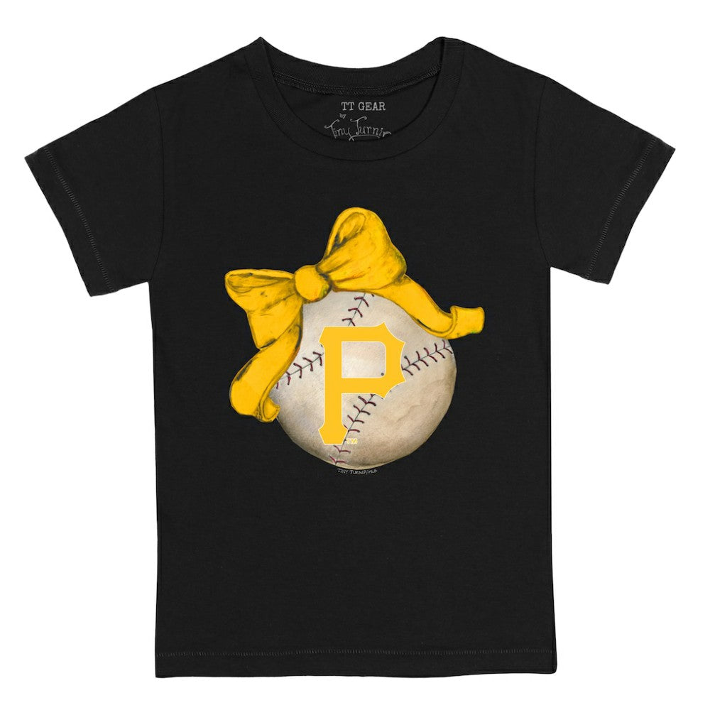 Pittsburgh Pirates Tiny Turnip Youth Baseball Bow T-Shirt Discount
