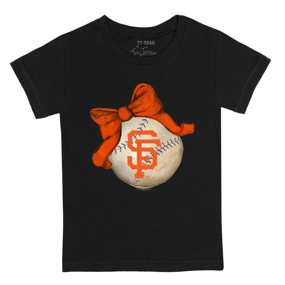 San Francisco Giants Tiny Turnip Youth Baseball Bow T-Shirt Outlet