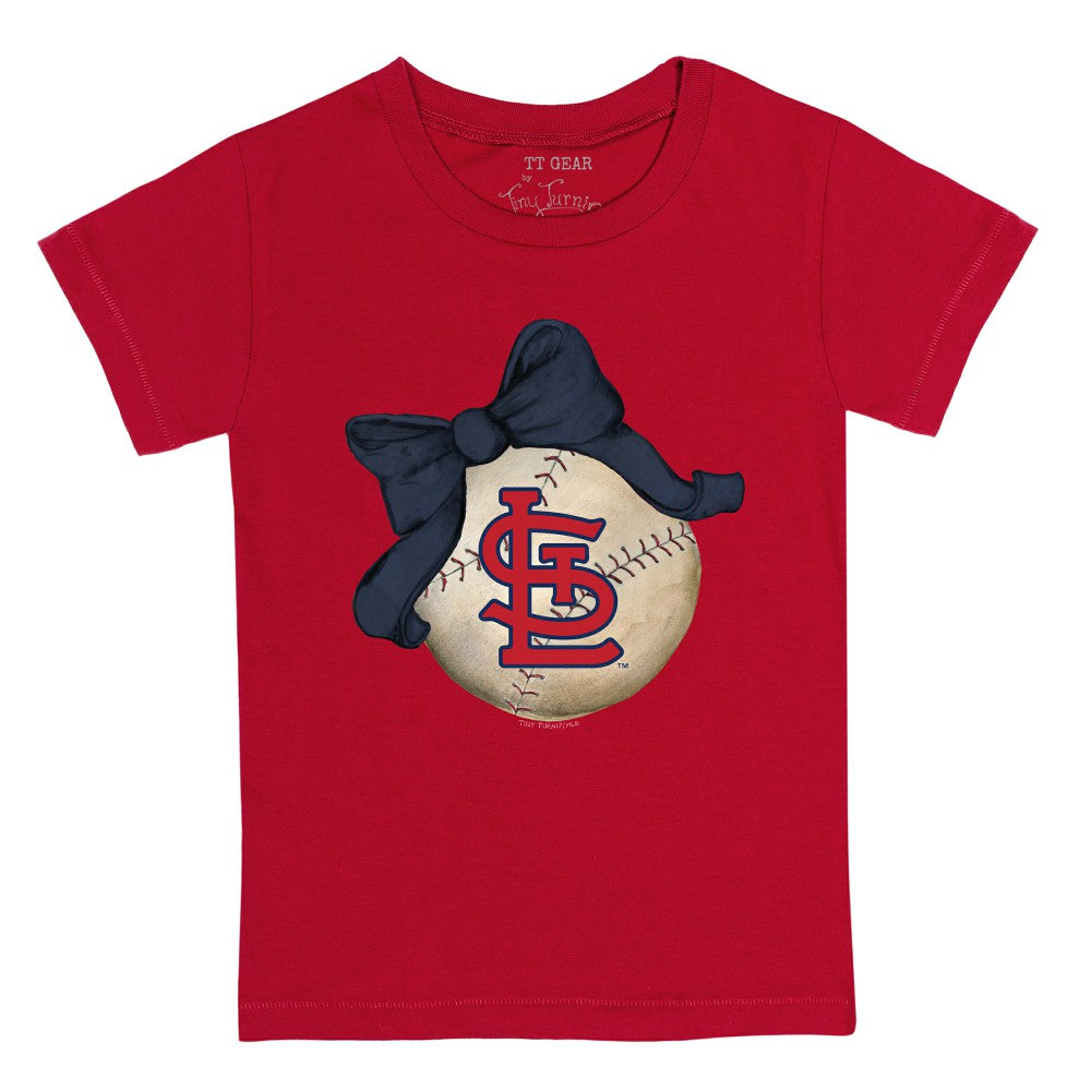 St. Louis Cardinals Tiny Turnip Youth Baseball Bow T-Shirt Online