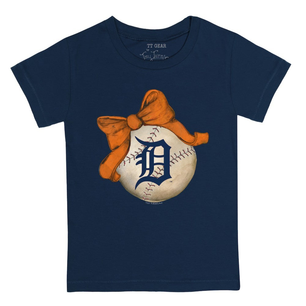 Detroit Tigers Tiny Turnip Youth Baseball Bow T-Shirt Online