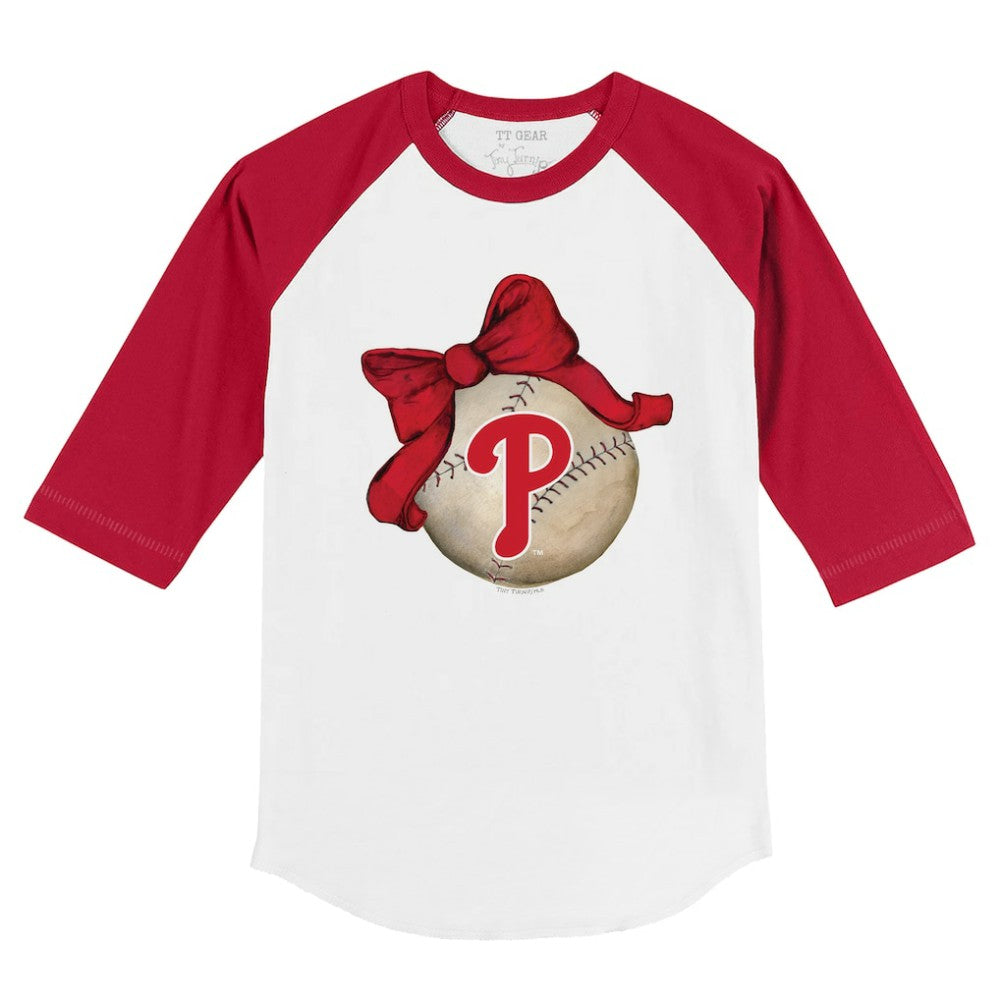 Philadelphia Phillies Tiny Turnip Youth Baseball Bow 3/4-Sleeve Raglan T-Shirt Near Me