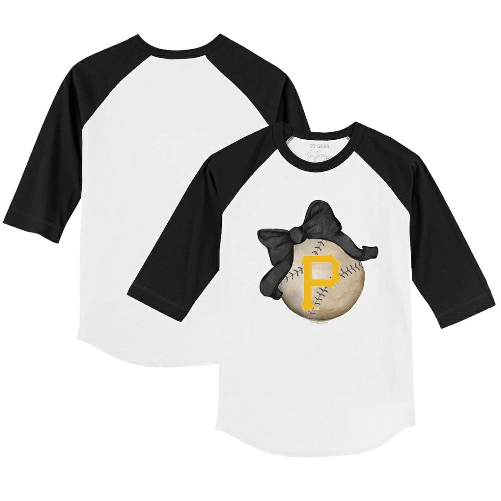 Pittsburgh Pirates Tiny Turnip Youth Baseball Bow 3/4-Sleeve Raglan T-Shirt Near Me