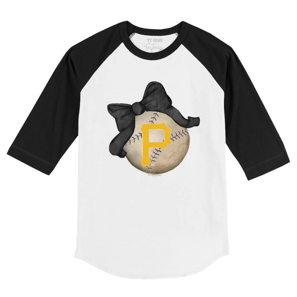 Pittsburgh Pirates Tiny Turnip Youth Baseball Bow 3/4-Sleeve Raglan T-Shirt Near Me