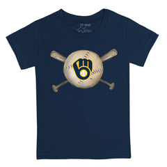 Milwaukee Brewers Tiny Turnip Youth Baseball Cross Bats T-Shirt Outlet