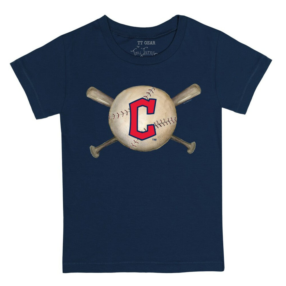 Cleveland Guardians Tiny Turnip Youth Baseball Cross Bats T-Shirt Outlet