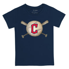 Cleveland Guardians Tiny Turnip Youth Baseball Cross Bats T-Shirt Outlet