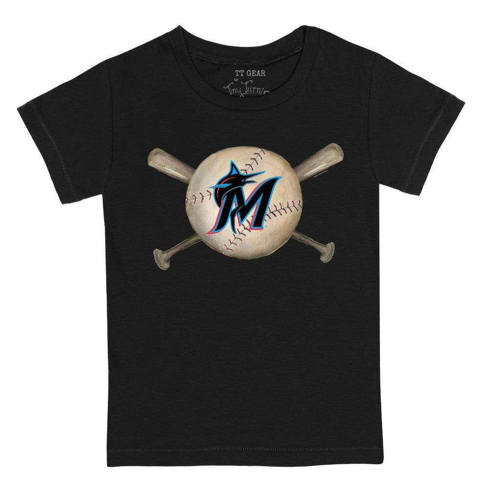 Miami Marlins Tiny Turnip Youth Baseball Cross Bats T-Shirt Online