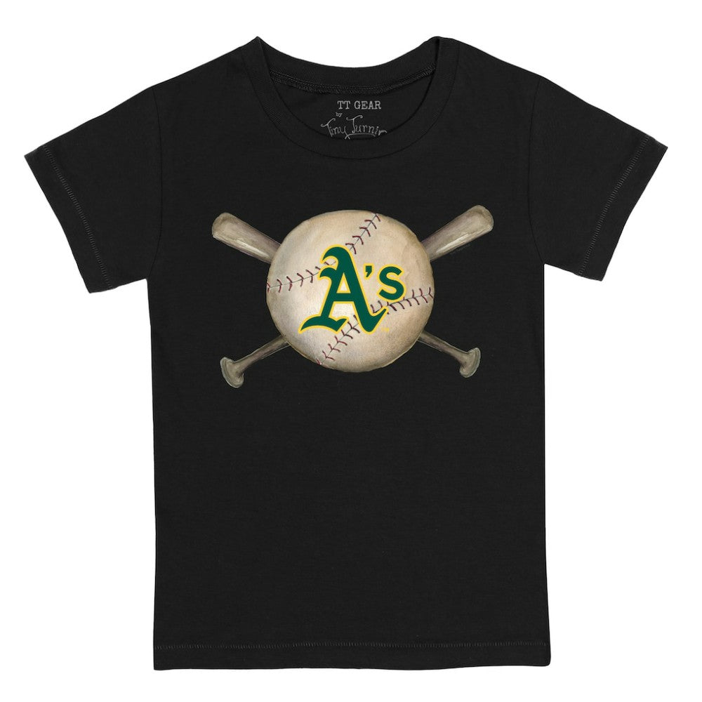 Athletics Tiny Turnip Youth Baseball Cross Bats T-Shirt Outlet