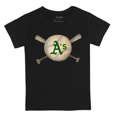 Athletics Tiny Turnip Youth Baseball Cross Bats T-Shirt Outlet