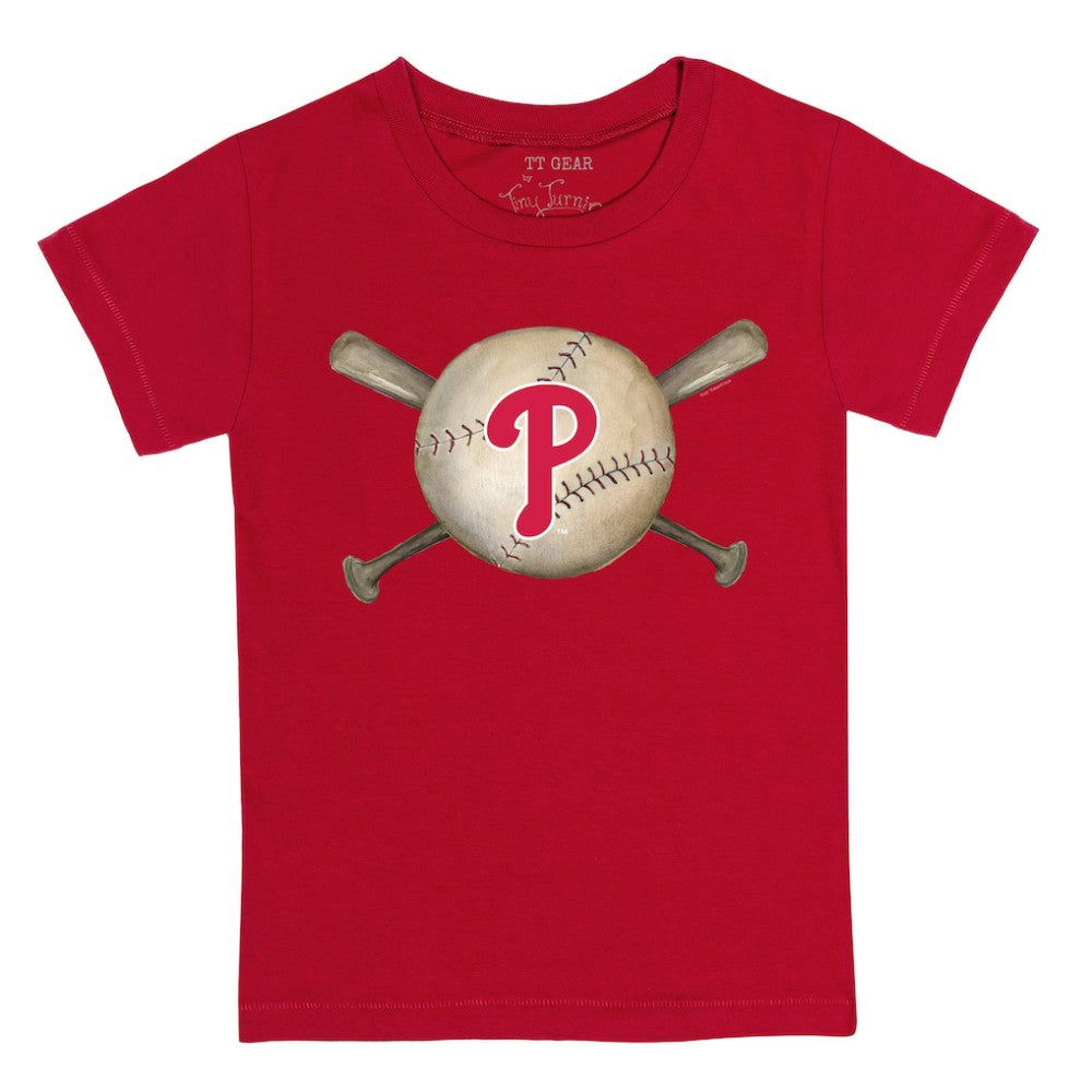 Philadelphia Phillies Tiny Turnip Youth Baseball Cross Bats T-Shirt for sale