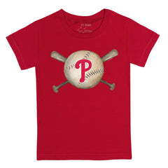 Philadelphia Phillies Tiny Turnip Youth Baseball Cross Bats T-Shirt for sale