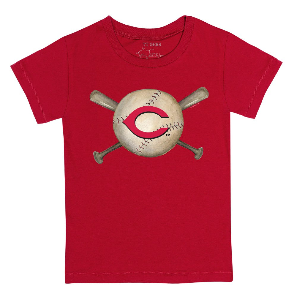 Cincinnati Reds Tiny Turnip Youth Baseball Cross Bats T-Shirt Discount