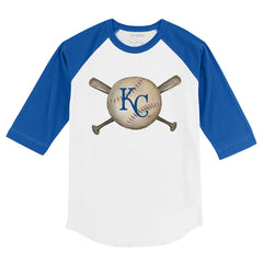 Kansas City Royals Tiny Turnip Youth Baseball Cross Bats 3/4-Sleeve Raglan T-Shirt Near Me