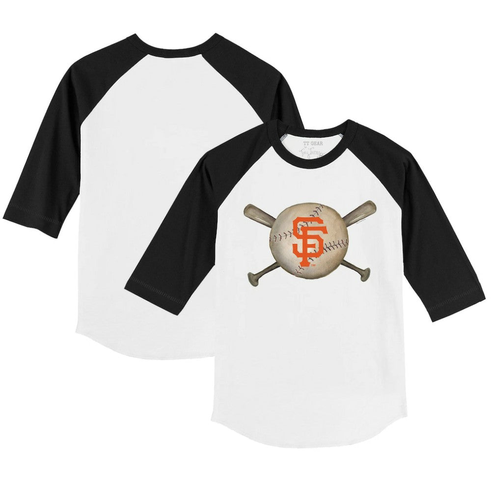 San Francisco Giants Tiny Turnip Youth Baseball Cross Bats 3/4-Sleeve Raglan T-Shirt Near Me