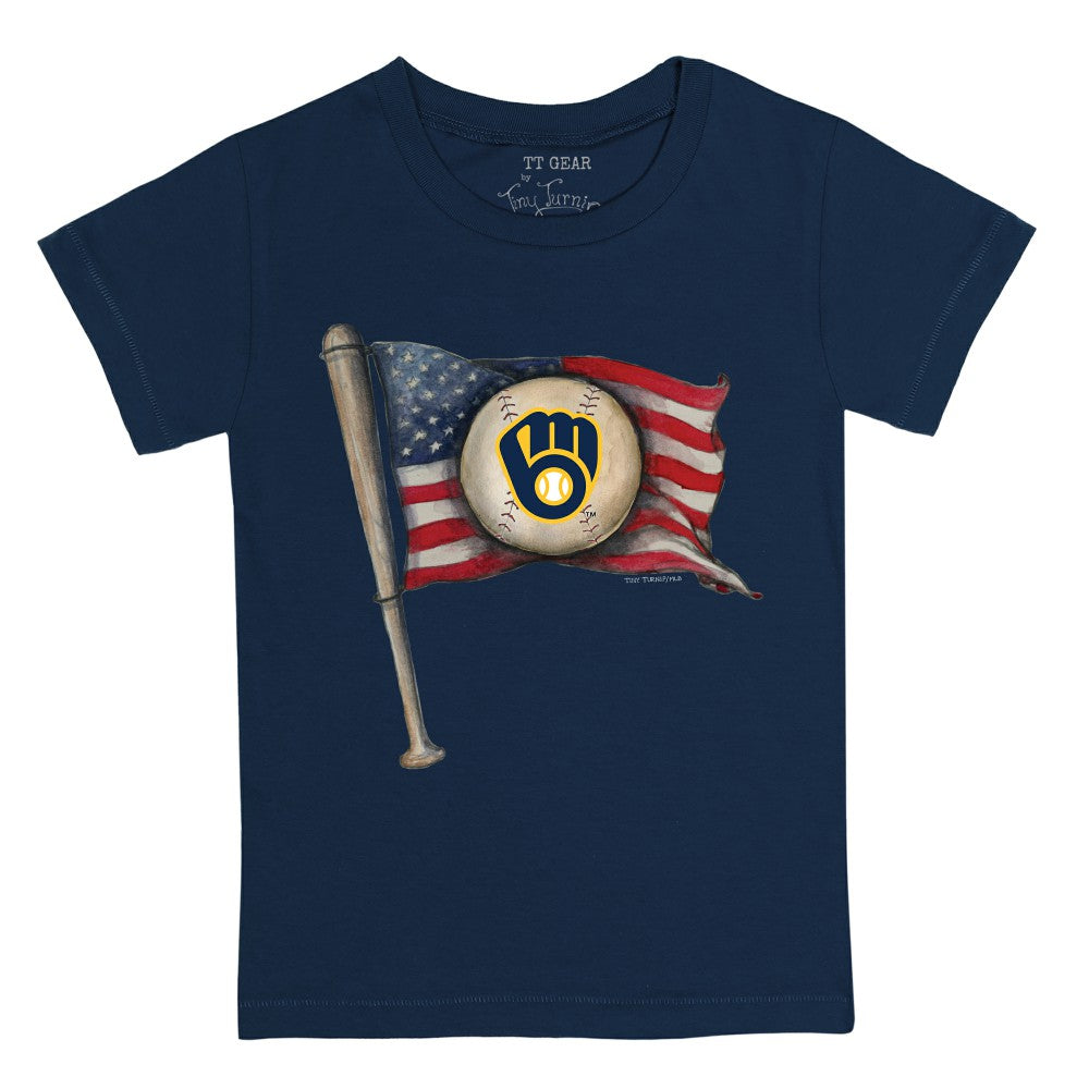 Milwaukee Brewers Tiny Turnip Youth Baseball Flag T-Shirt Online