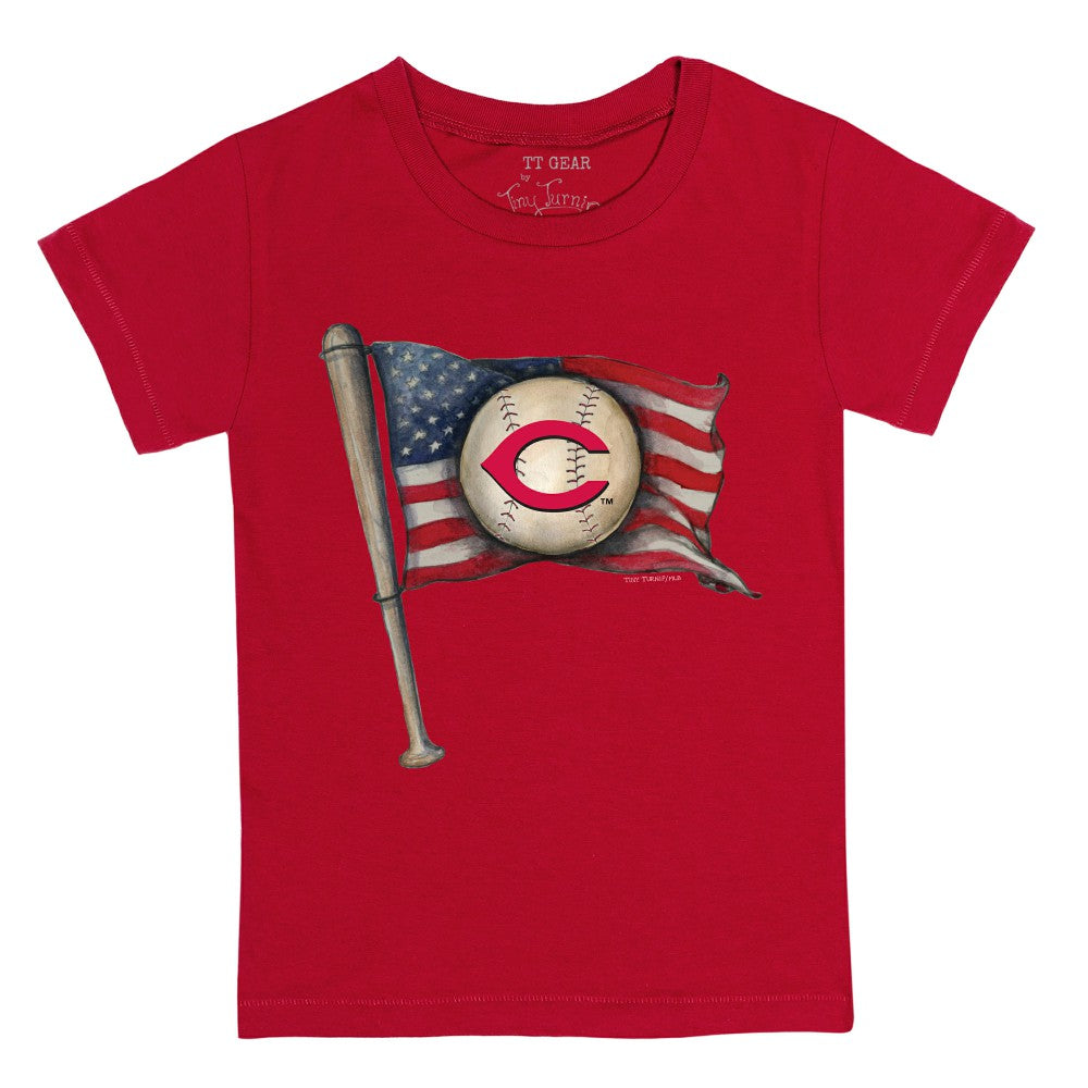 Cincinnati Reds Tiny Turnip Youth Baseball Flag T-Shirt for sale