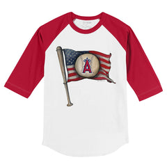 Los Angeles Angels Tiny Turnip Youth Baseball Flag 3/4-Sleeve Raglan T-Shirt Sale