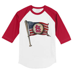 St. Louis Cardinals Tiny Turnip Youth Baseball Flag 3/4-Sleeve Raglan T-Shirt Near Me
