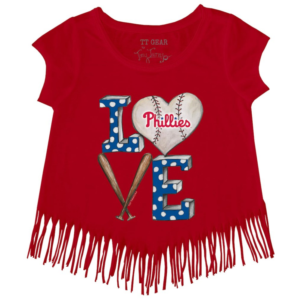 Philadelphia Phillies Tiny Turnip Girls Youth Baseball Love Fringe T-Shirt Near Me